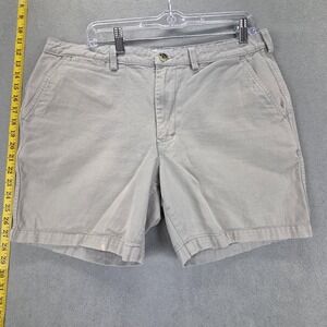 Line Of Trade Shorts Mens 34 Beige Chino Canvas Cotton Casual Summer